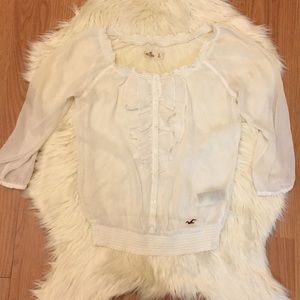 Hollister Sheer Button Down Blouse